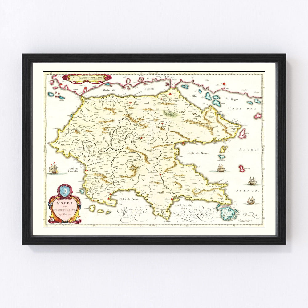 Greece Vintage Map 1665