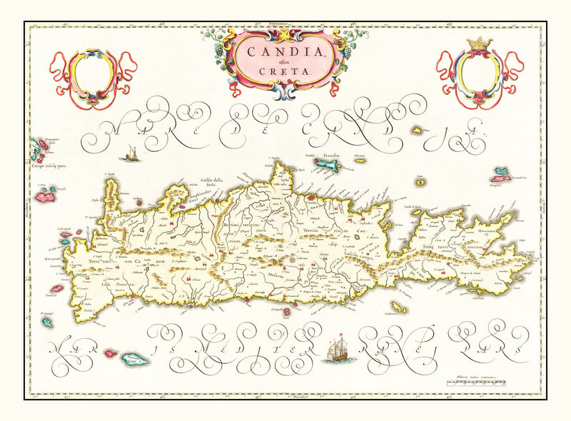 Size comparison using Vintage Map of Crete, Greece 1665