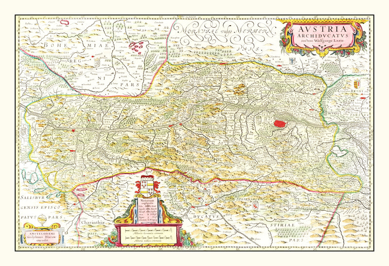 Size comparison using Vintage Map of Austria 1665