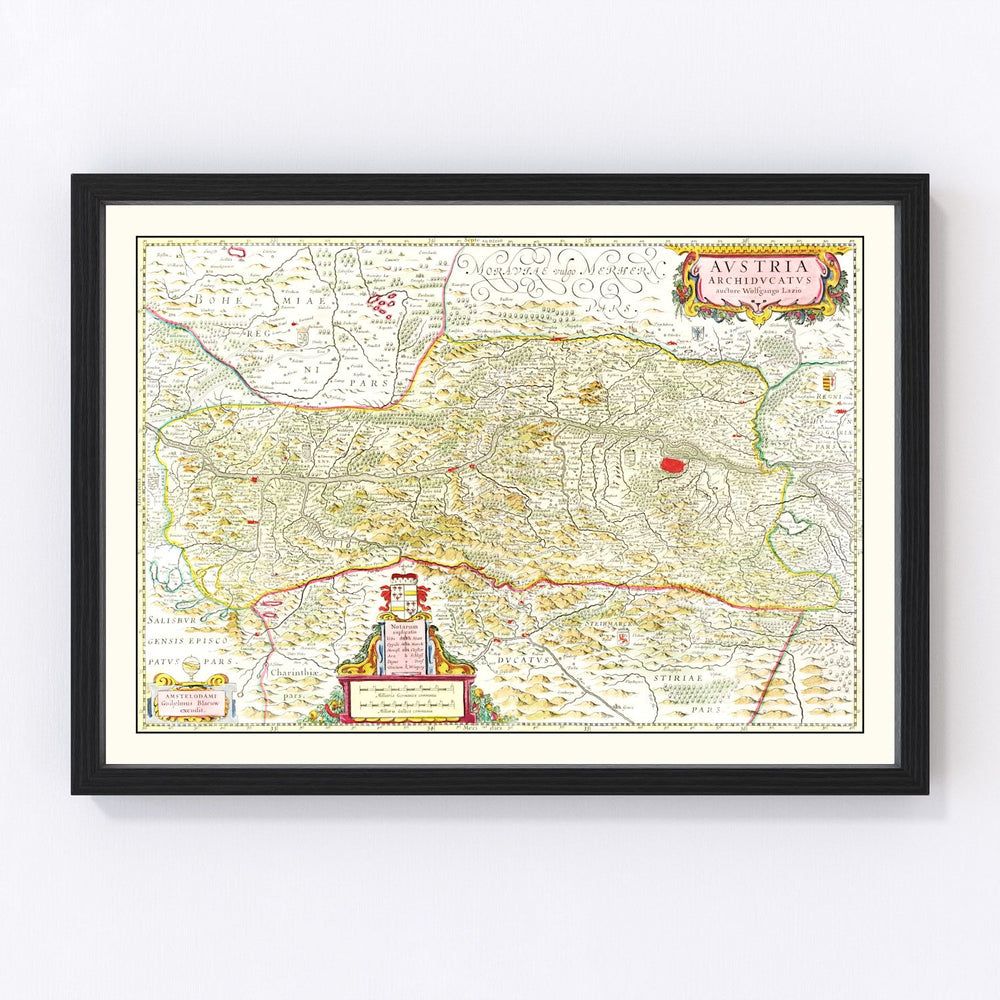 Austria Vintage Map 1665