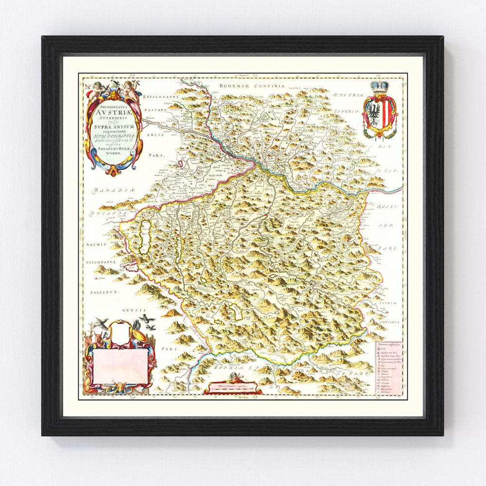 Austria Vintage Map 1665