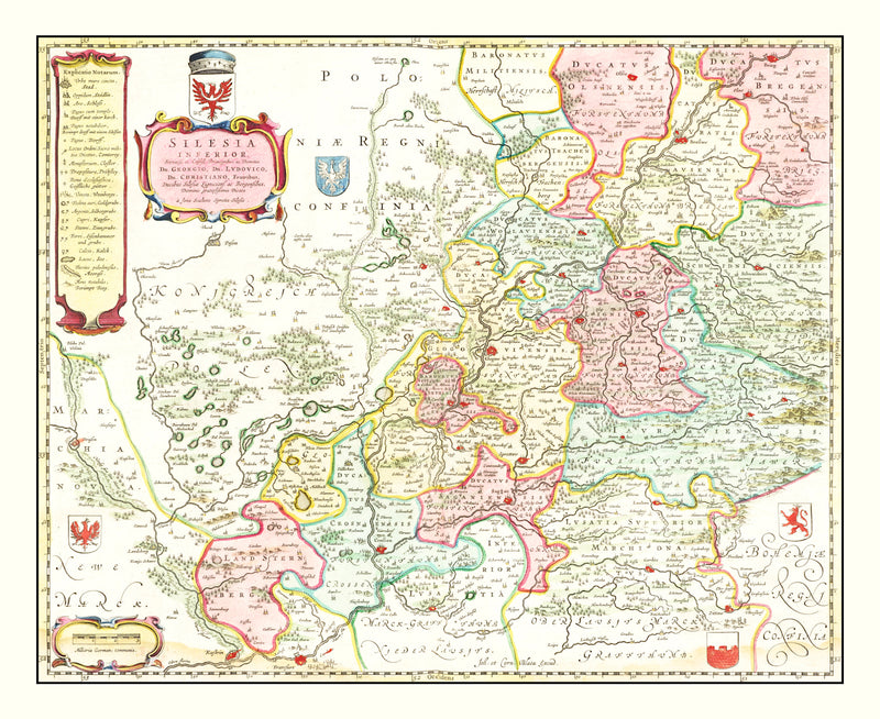 Size comparison using Vintage Map of Lower Silesia, 1665