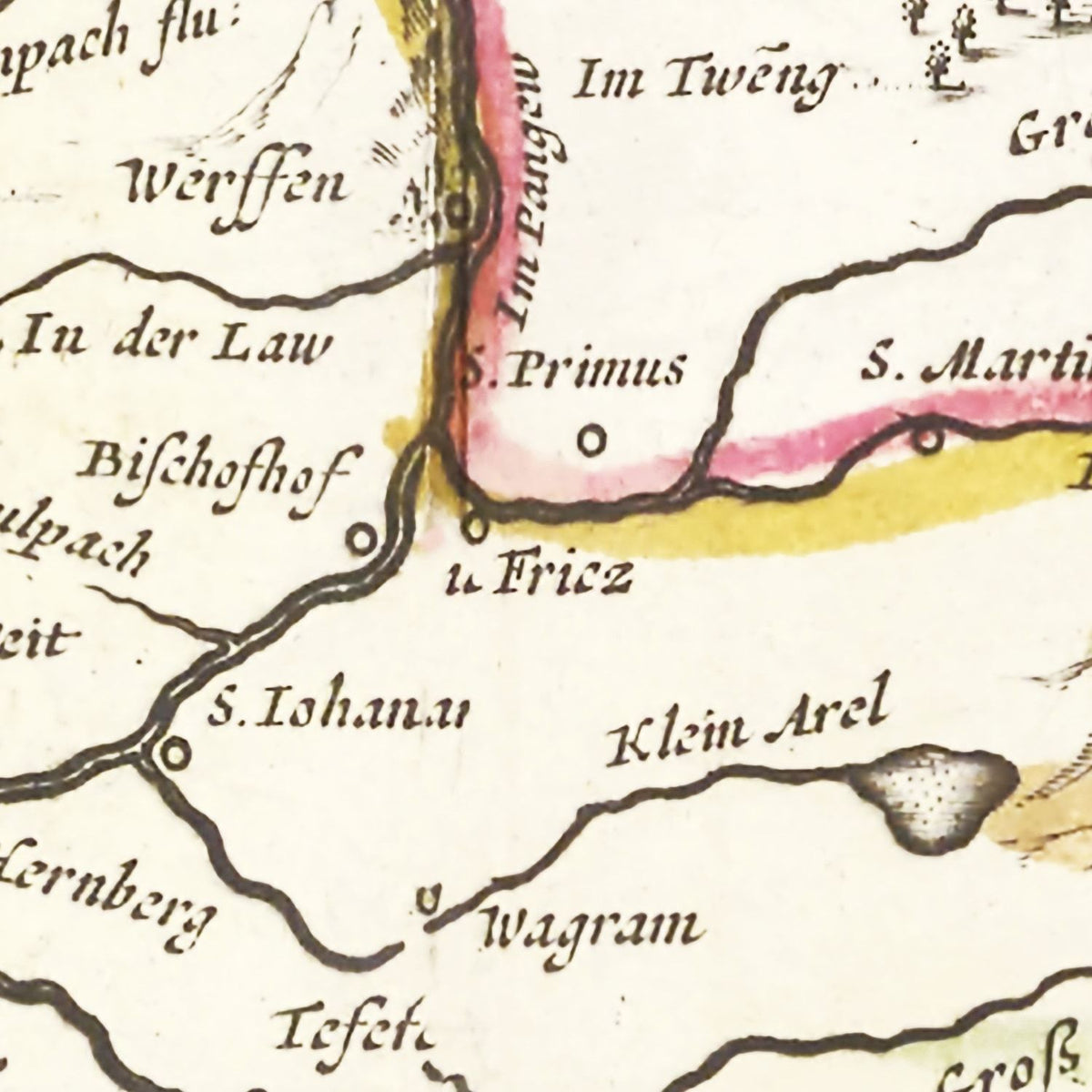 Restored historic details from the 1665 region map of County