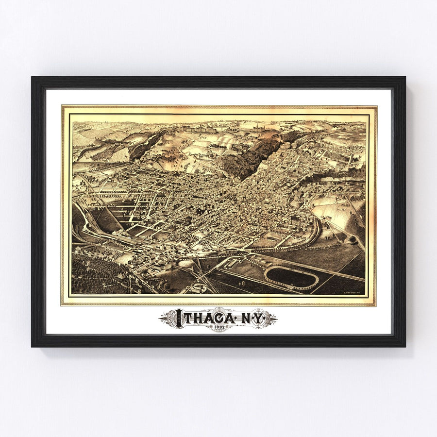 Ithaca Vintage Map 1882