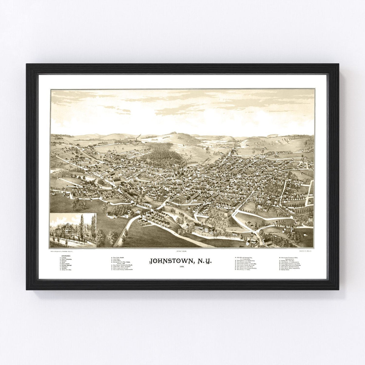 Johnstown Vintage Map 1888