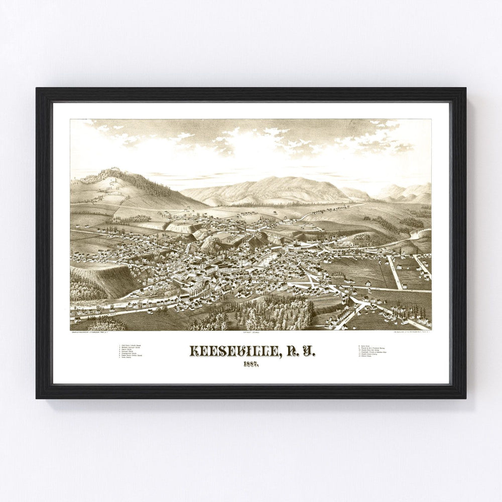 Keeseville Vintage Map 1887