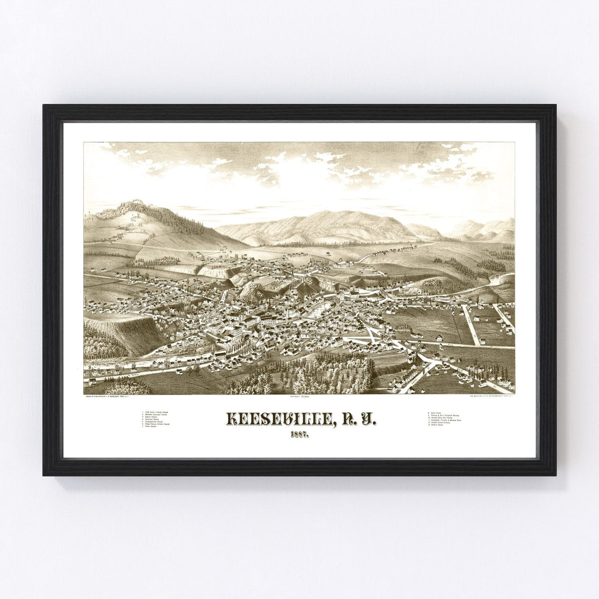 Keeseville Vintage Map 1887