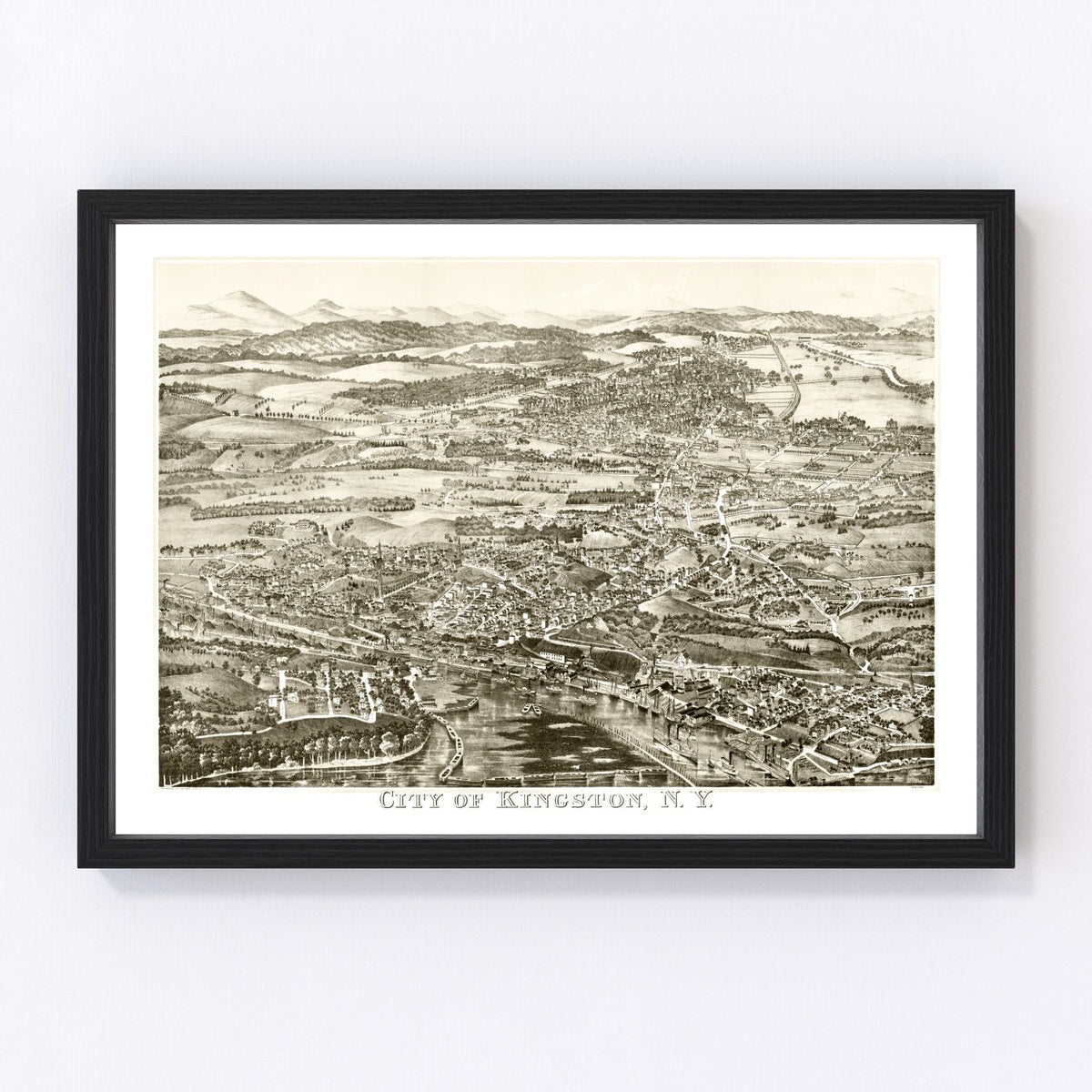Kingston Vintage Map 1875