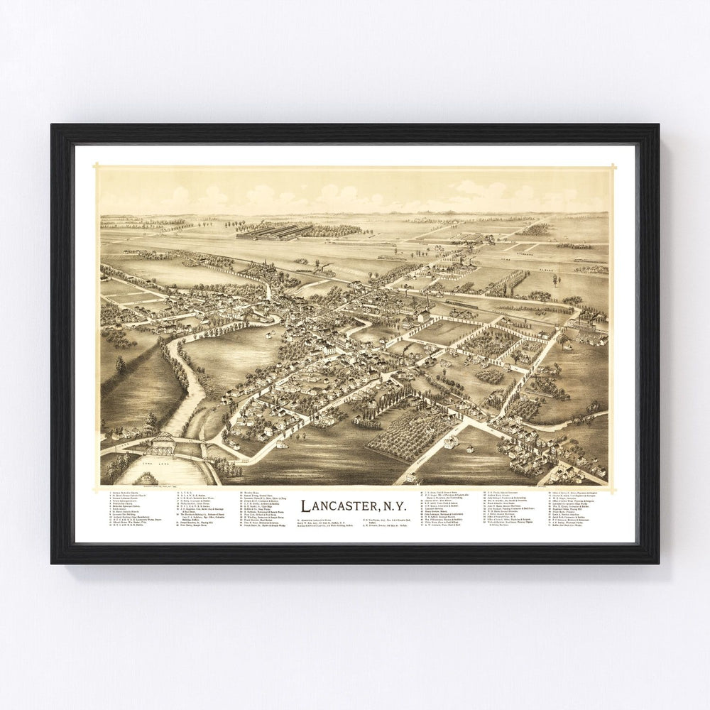Lancaster Vintage Map 1892