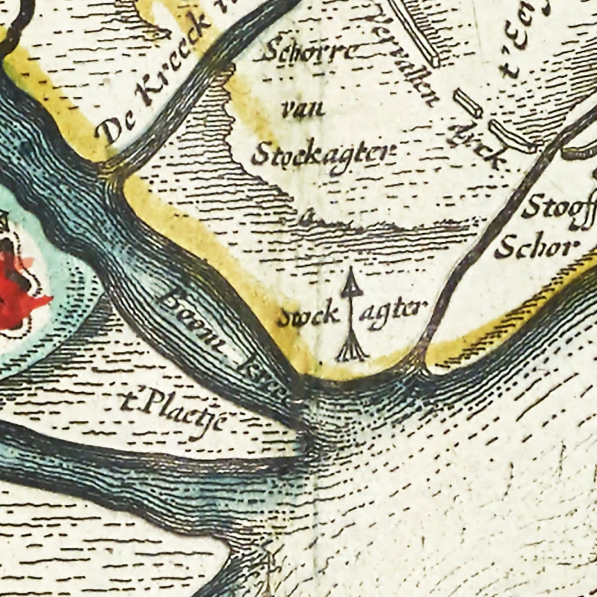 Restored historic details from the 1665 city map of Antwerp