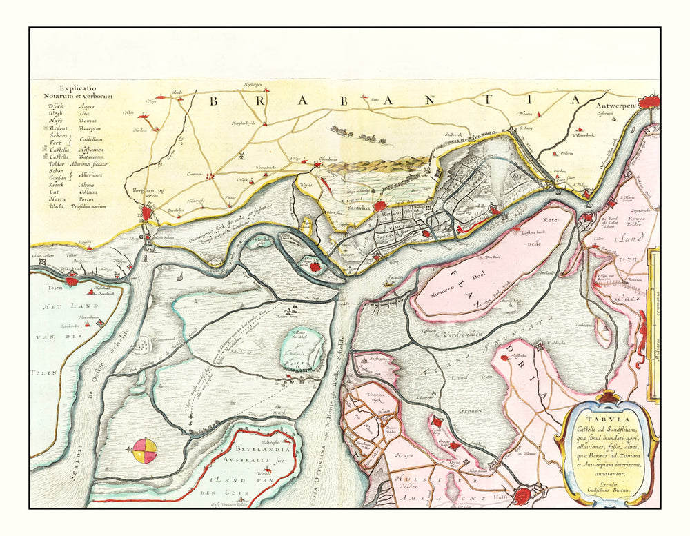Vintage Map of Antwerp, Belgium 1665 print style example