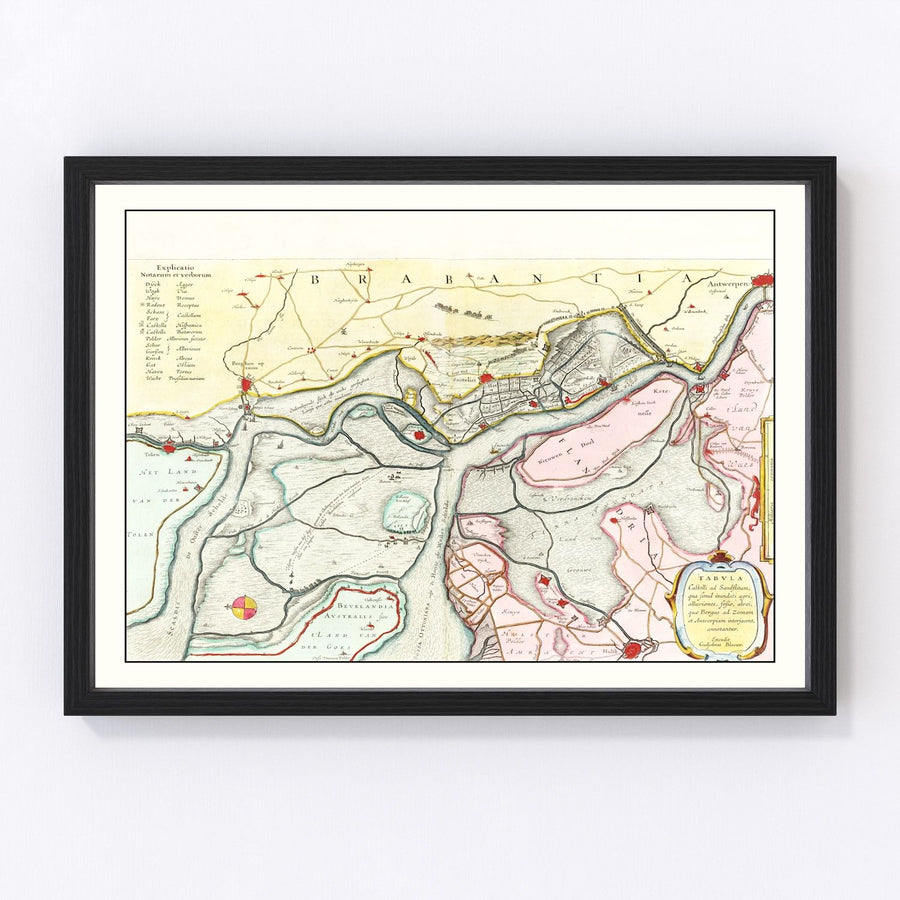 Vintage Map of Antwerp, Belgium 1665