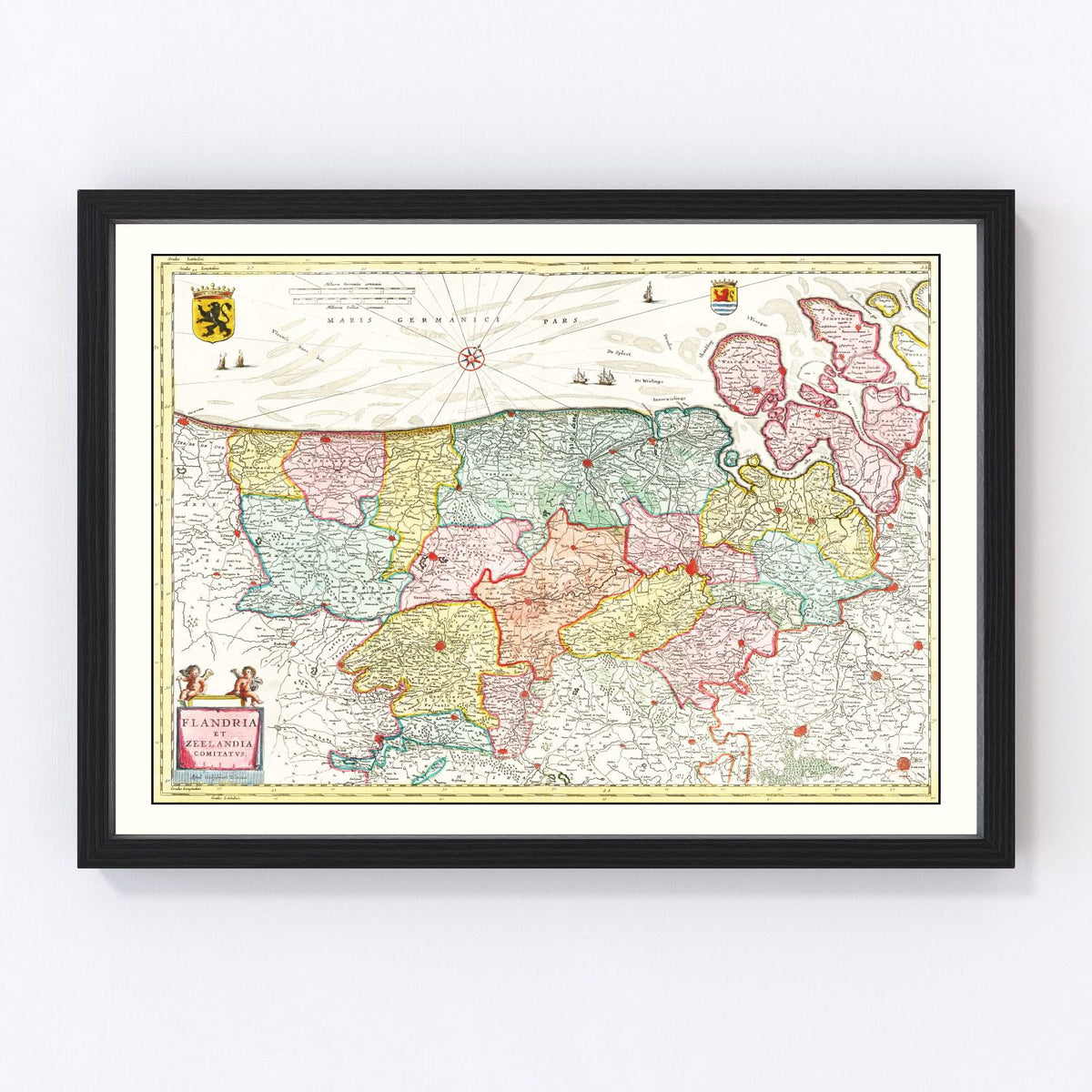 Flanders And Zeeland Belgium Vintage Map 1665
