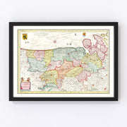 Flanders And Zeeland Belgium Vintage Map 1665