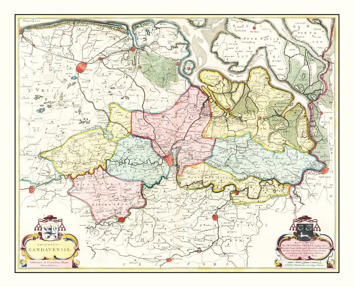 Preview of Vintage Map of the Ghent Area of Belgium 1665