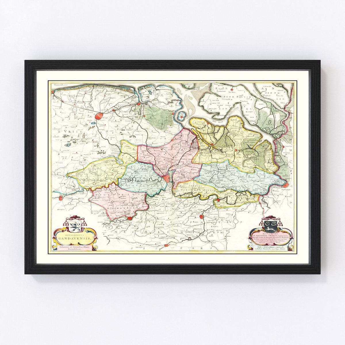 the Ghent Area of Belgium Vintage Map 1665