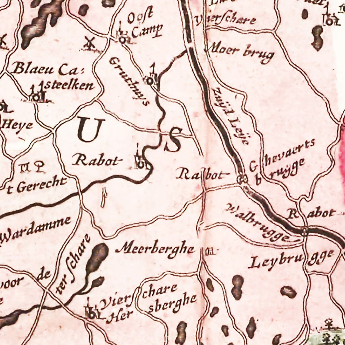 Restored historic details from the 1665 region map of County