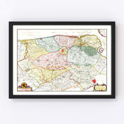 Bruges & Ghent Vintage Map 1665