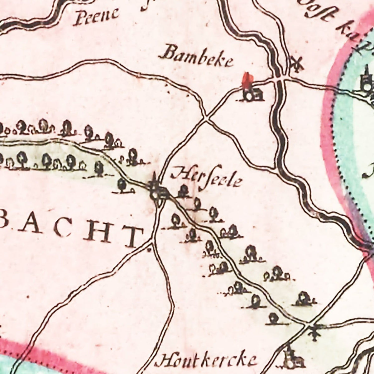 Restored historic details from the 1665 region map of County