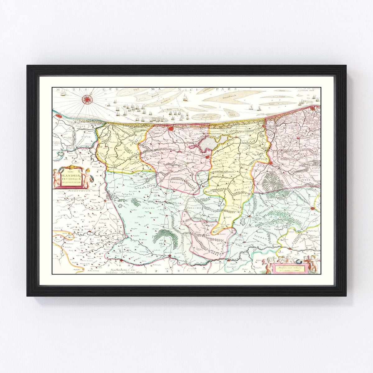 Western Flanders Vintage Map 1665