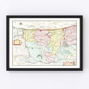 Western Flanders Vintage Map 1665