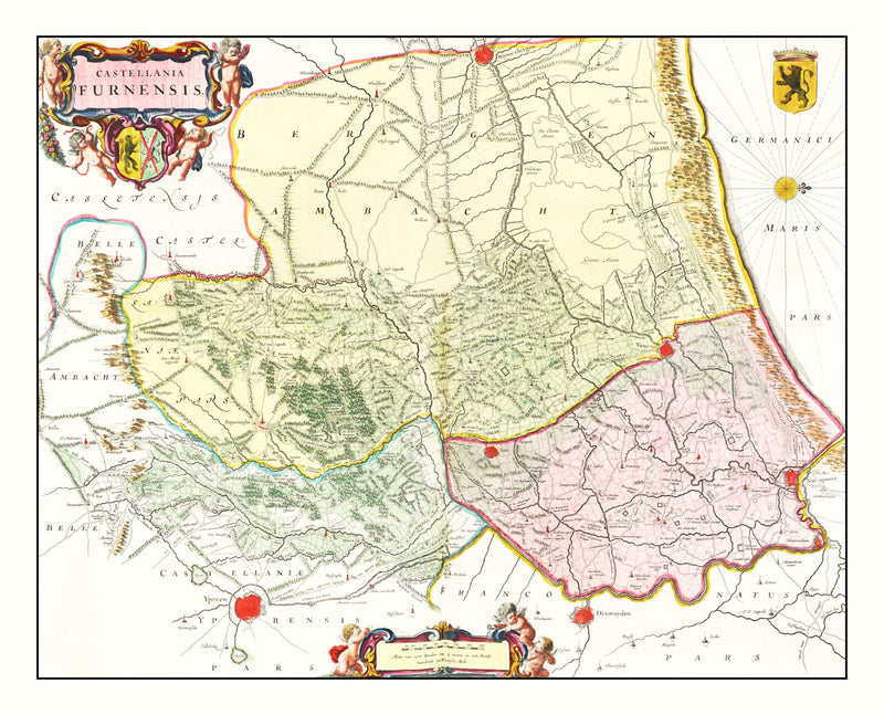 Size comparison using Vintage Map of Veurne, Belgium 1665