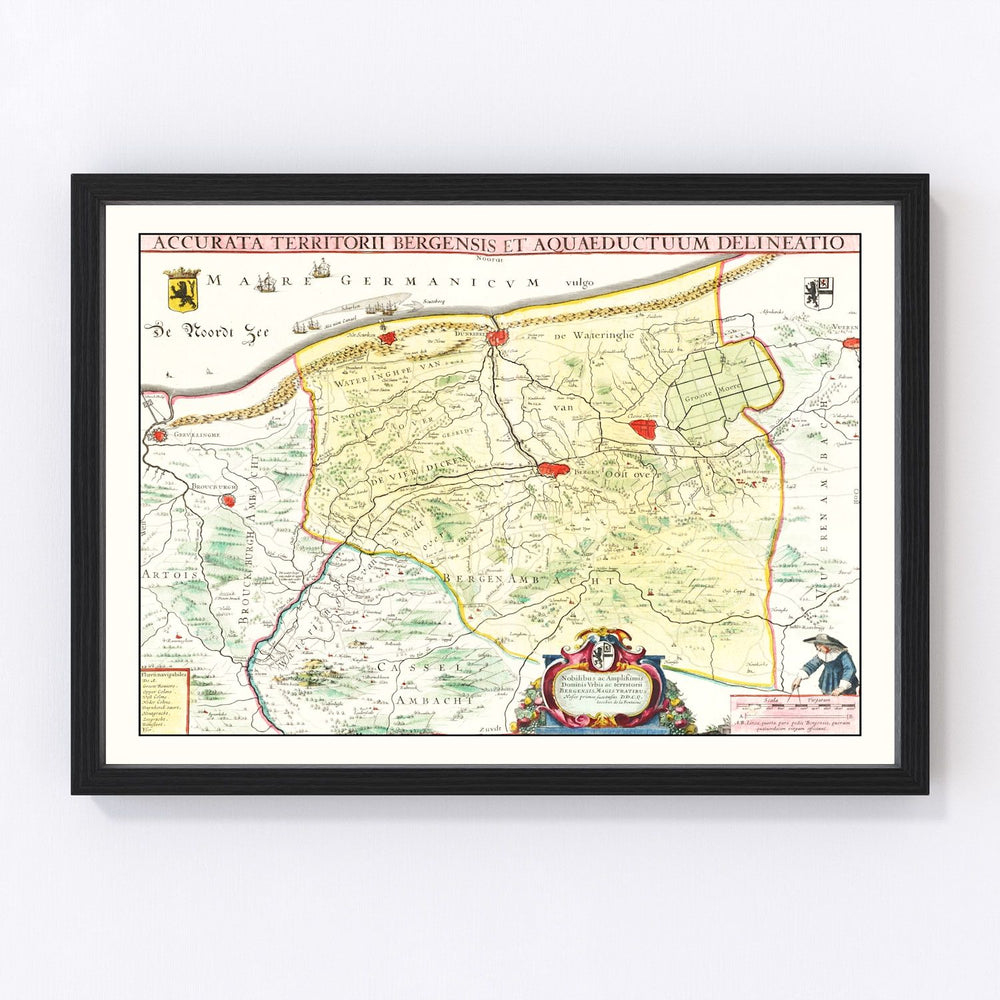 Mons Vintage Map 1665
