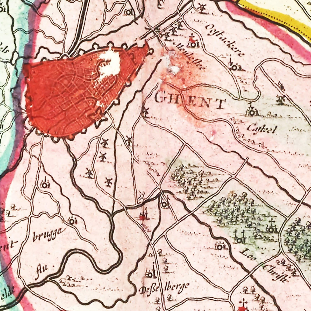 Restored historic details from the 1665 region map of County