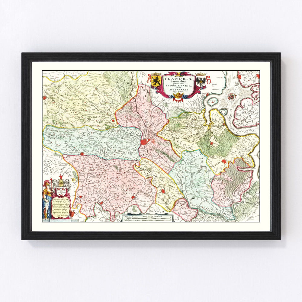 Flanders Vintage Map 1665
