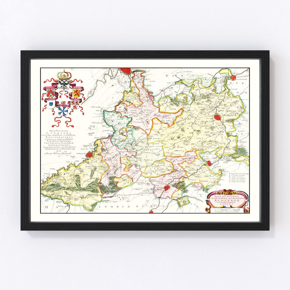 Ghent Region Vintage Map 1665