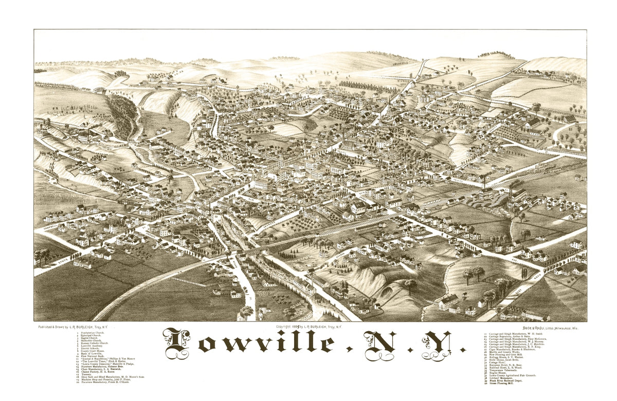 Preview of Vintage Map of Lowville, New York 1885