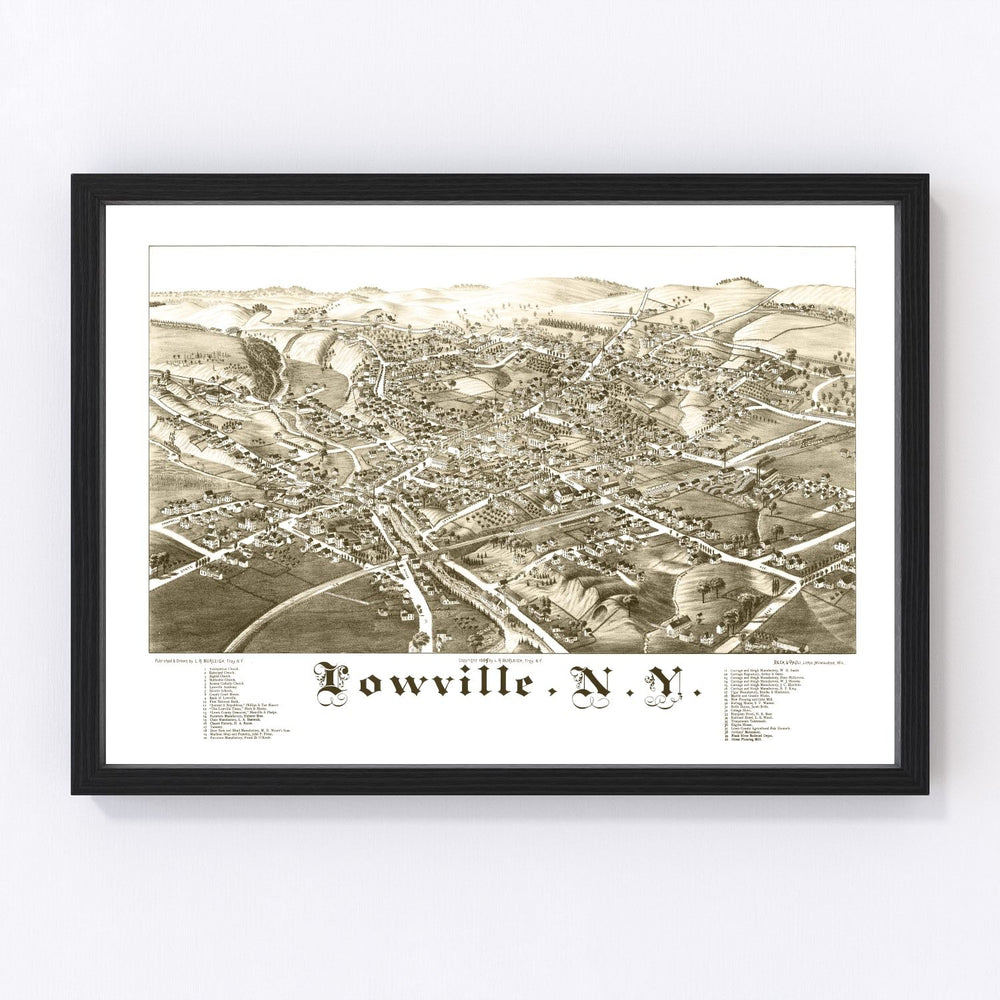 Lowville Vintage Map 1885