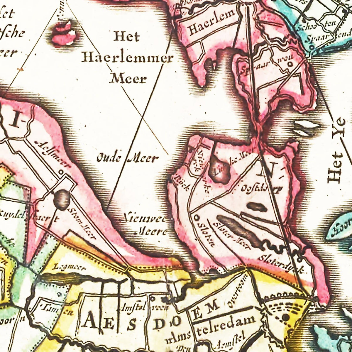 Restored historic details from the 1665 country map of County