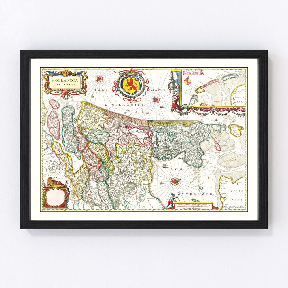 Netherlands Vintage Map 1665