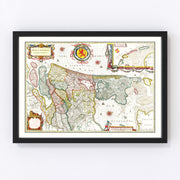 Netherlands Vintage Map 1665