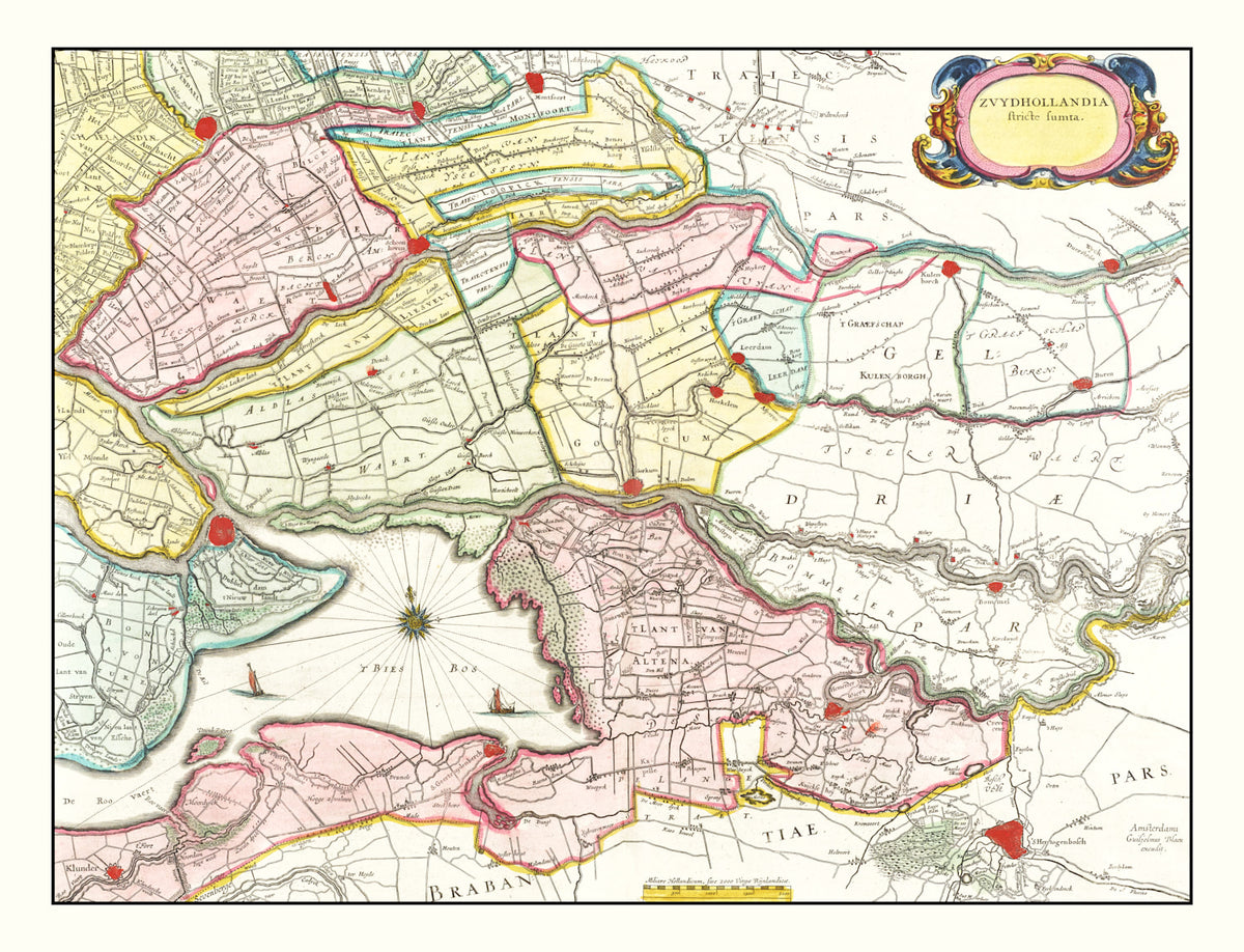 Preview of Vintage Map of Southern Holland 1665