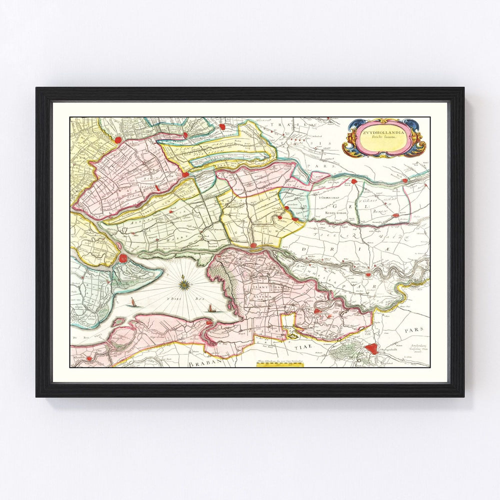 Netherlands Vintage Map 1665