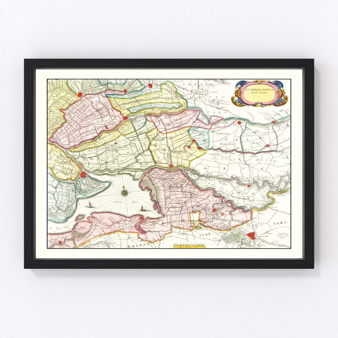 Netherlands Vintage Map 1665