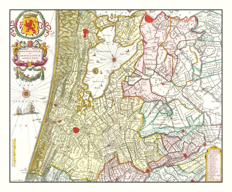 Size comparison using Vintage Map of Amsterdam Area 1665