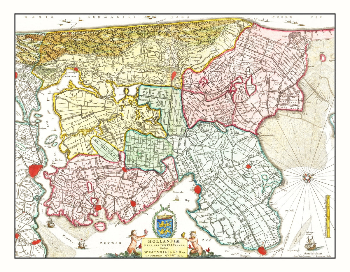 Preview of Vintage Map of Northern Holland 1665