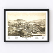 Luzerne & Hadley Vintage Map 1888