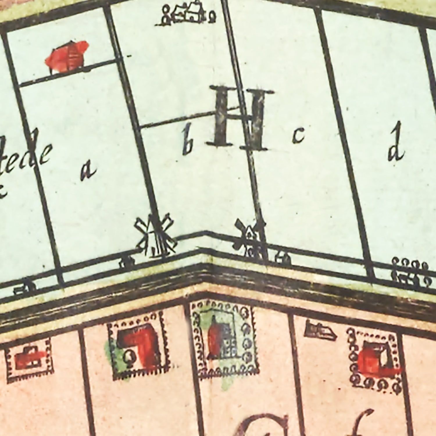 Restored historic details from the 1665 region map of County