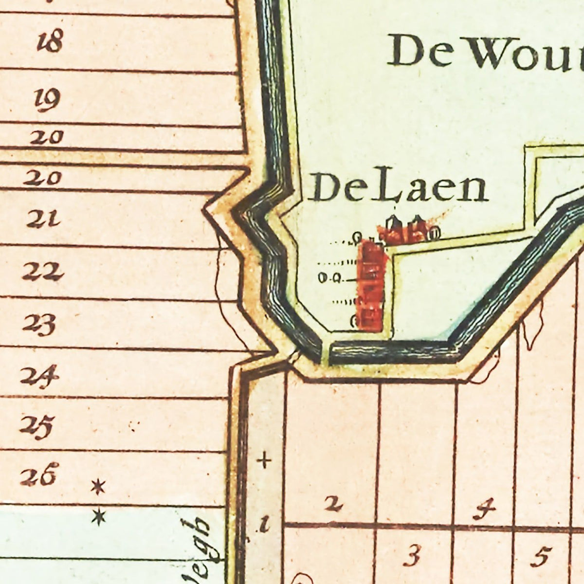 Restored historic details from the 1665 region map of County