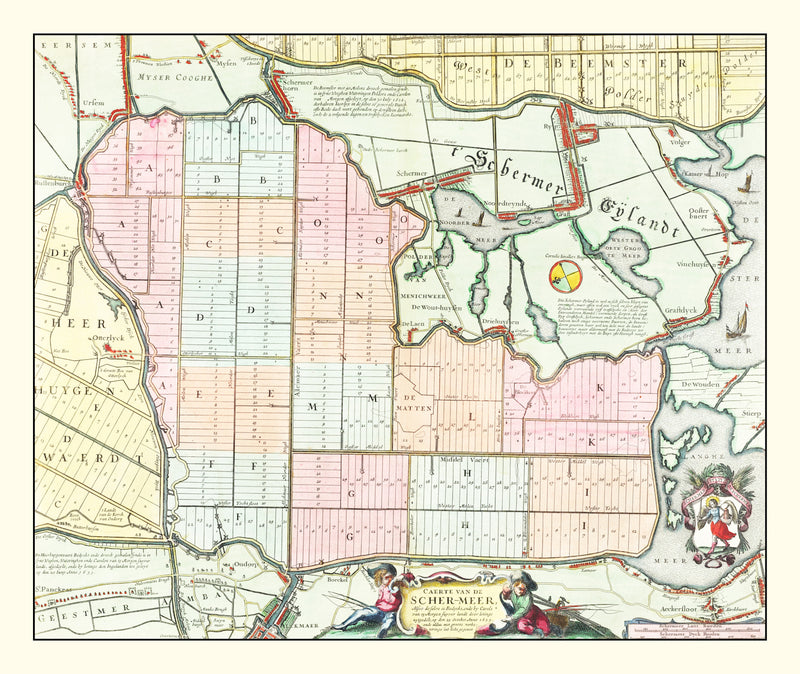 Size comparison using Vintage Map of Schermer, Holland 1665