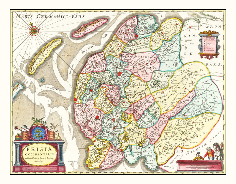 Size comparison using Vintage Map of West Friesland, Holland 1665