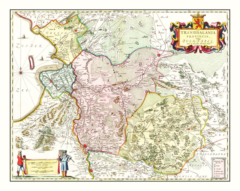 Size comparison using Vintage Map of Overijssel, Holland 1665