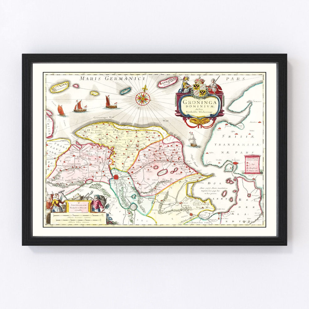 Groningen Vintage Map 1665