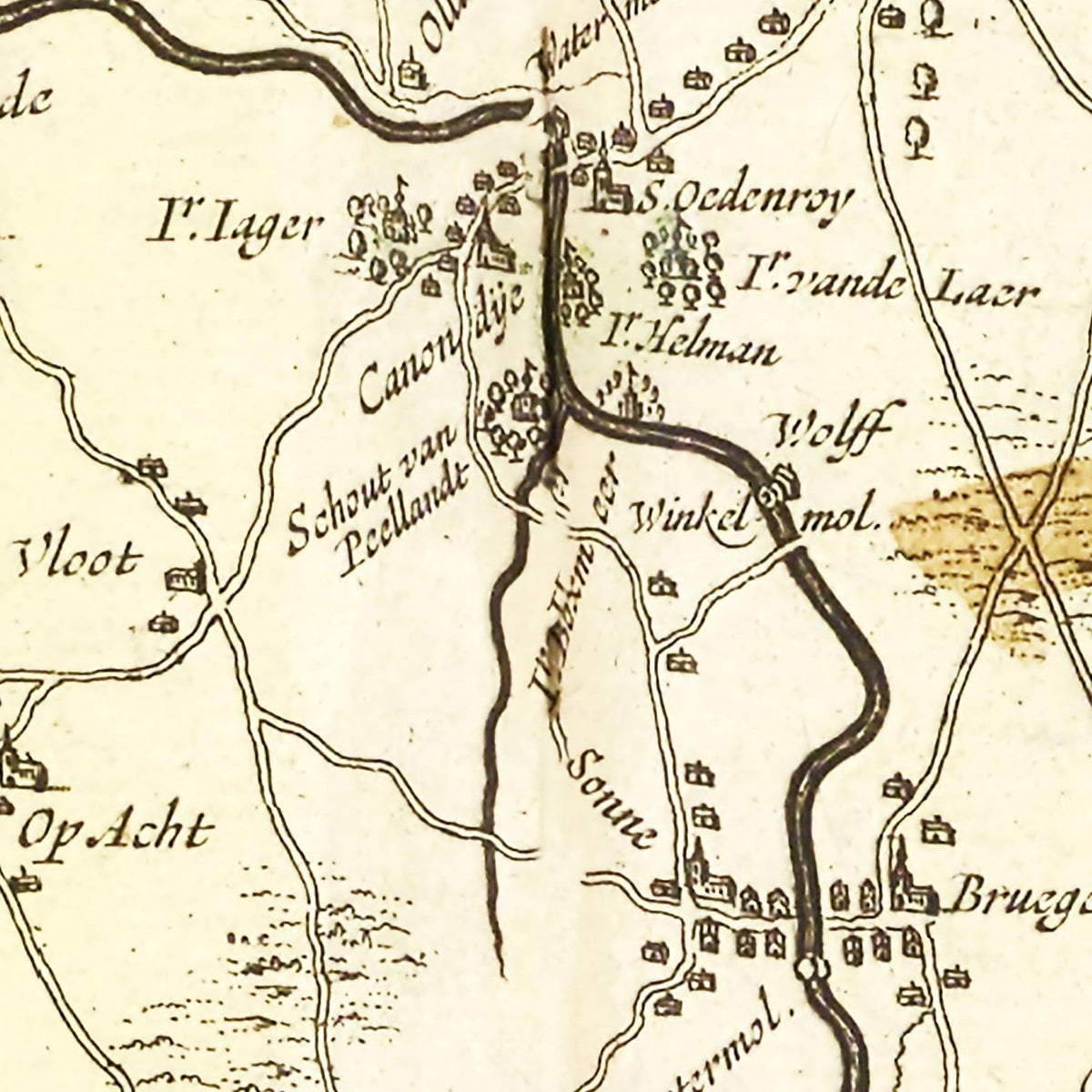 Restored historic details from the 1665 region map of County