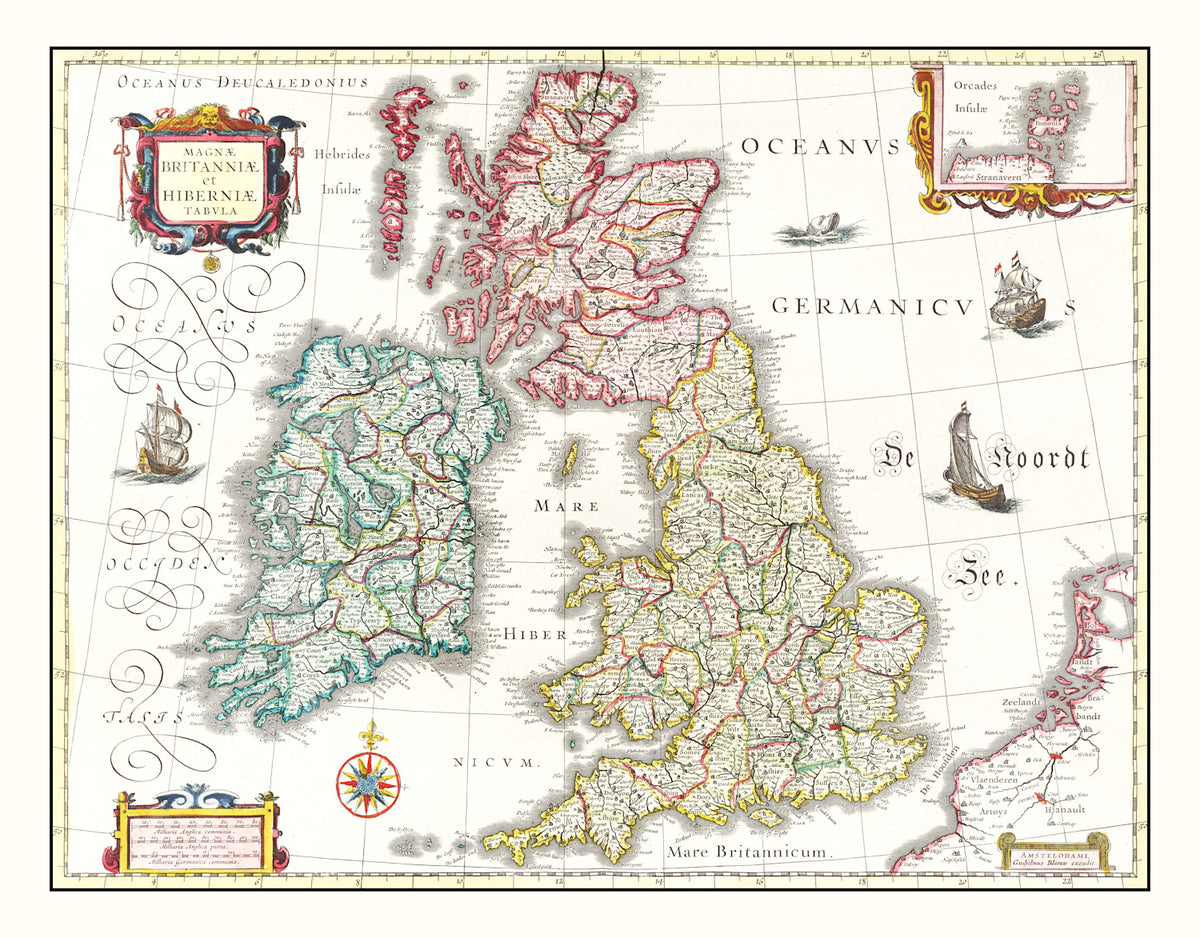 Preview of Vintage Map of the British Isles 1665