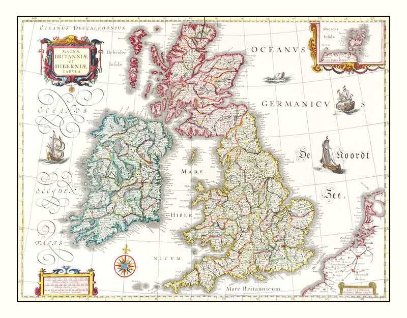 Size comparison using Vintage Map of the British Isles 1665